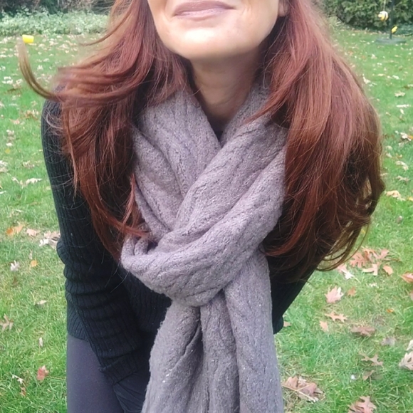 J. Crew Accessories - J. Crew Unisex Oversized Gray Alpaca Wool Knit Scarf